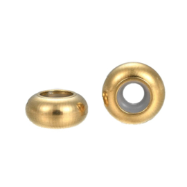 Bead stopper stainless steel goud 8x4mm
