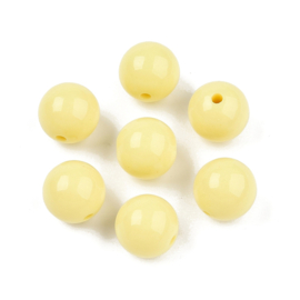 Grote kauwgombal kralen 16x15mm Zacht geel