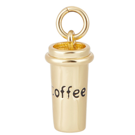 Koffie to go beker bedel 18K gold plated
