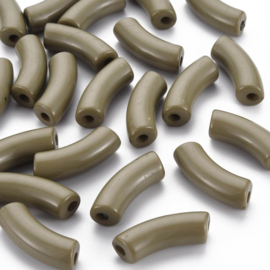 Taupe Tube kraal 36x13.5x11.5mm