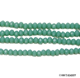 50 stuks Facet Glaskraal 3,5x3 Turquoise