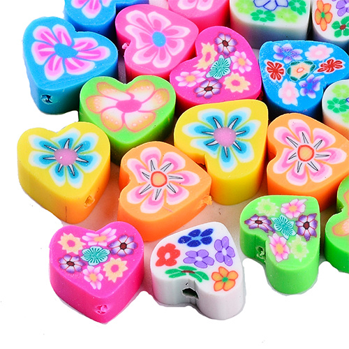 Alfabetische volgorde vernieuwen De Kamer Polymeer harten bloemen kralen 10 stuks | Candy Rush - Smiley Kralen |  Kiki's Beadery