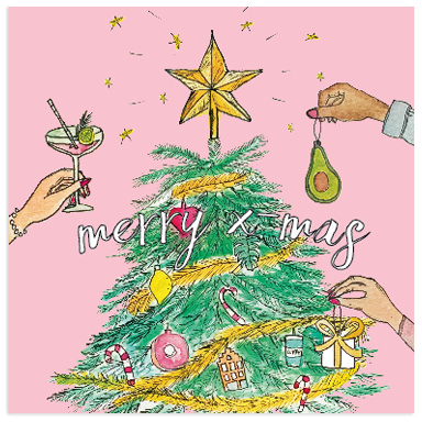 Merry X-mas - Christmas tree  ansichtkaart