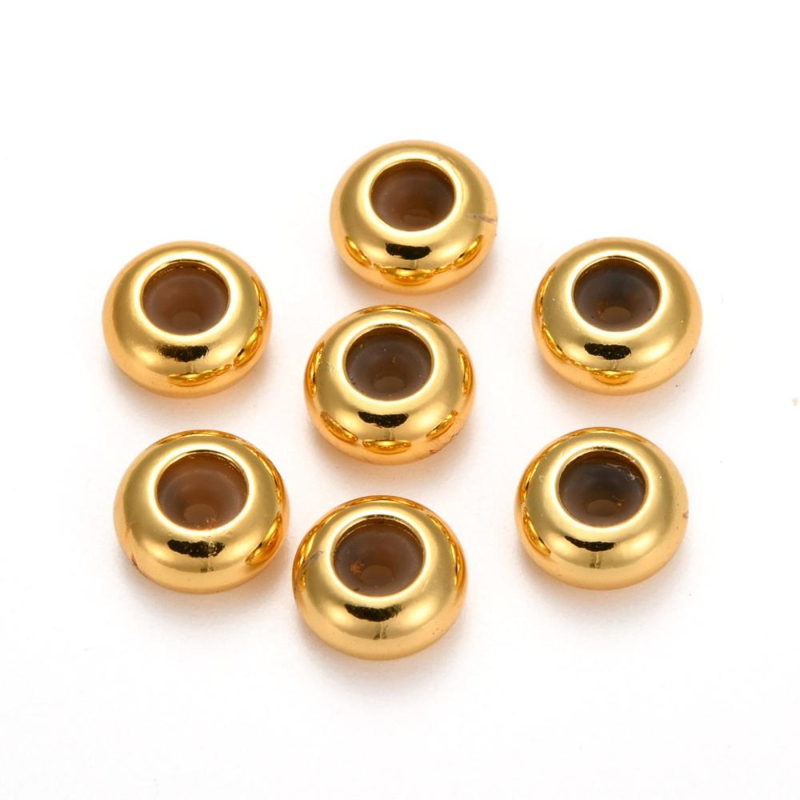 Bead stopper goud brass 7x3.5mm