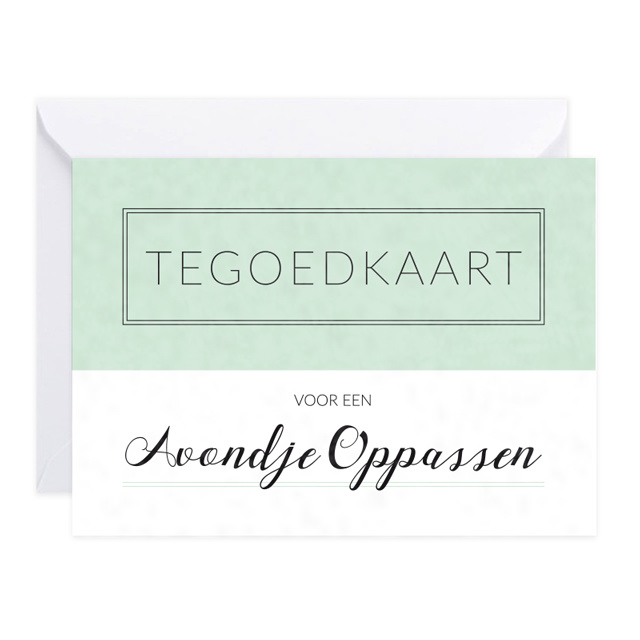 Goede tegoedbon tegoedkaart kaartje oppassen AV-76