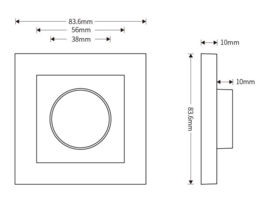 Enkelvoudige knop voor Inbouw Led dimmer zwart