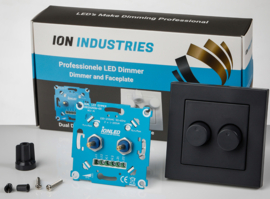 Professionele inbouw LED Dimmer Duo Set Mat Zwart ION Industries