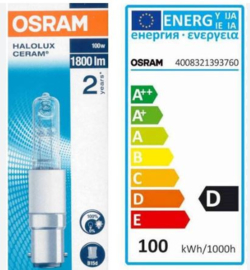 Osram Halolux Ceram BA 15d 100W Helder