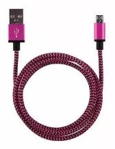 USB Lightning kabel Roze/Zwart 1 mtr