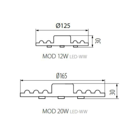 MOD LED ombouwset 19w 3000K