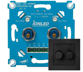 Professionele inbouw LED Dimmer Duo Set Mat Zwart ION Industries