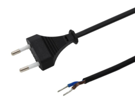 Eurosnoer 2x0,75 zwart 2 meter