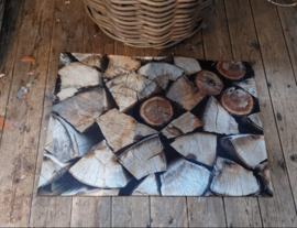 Deurmat gekloofd hout