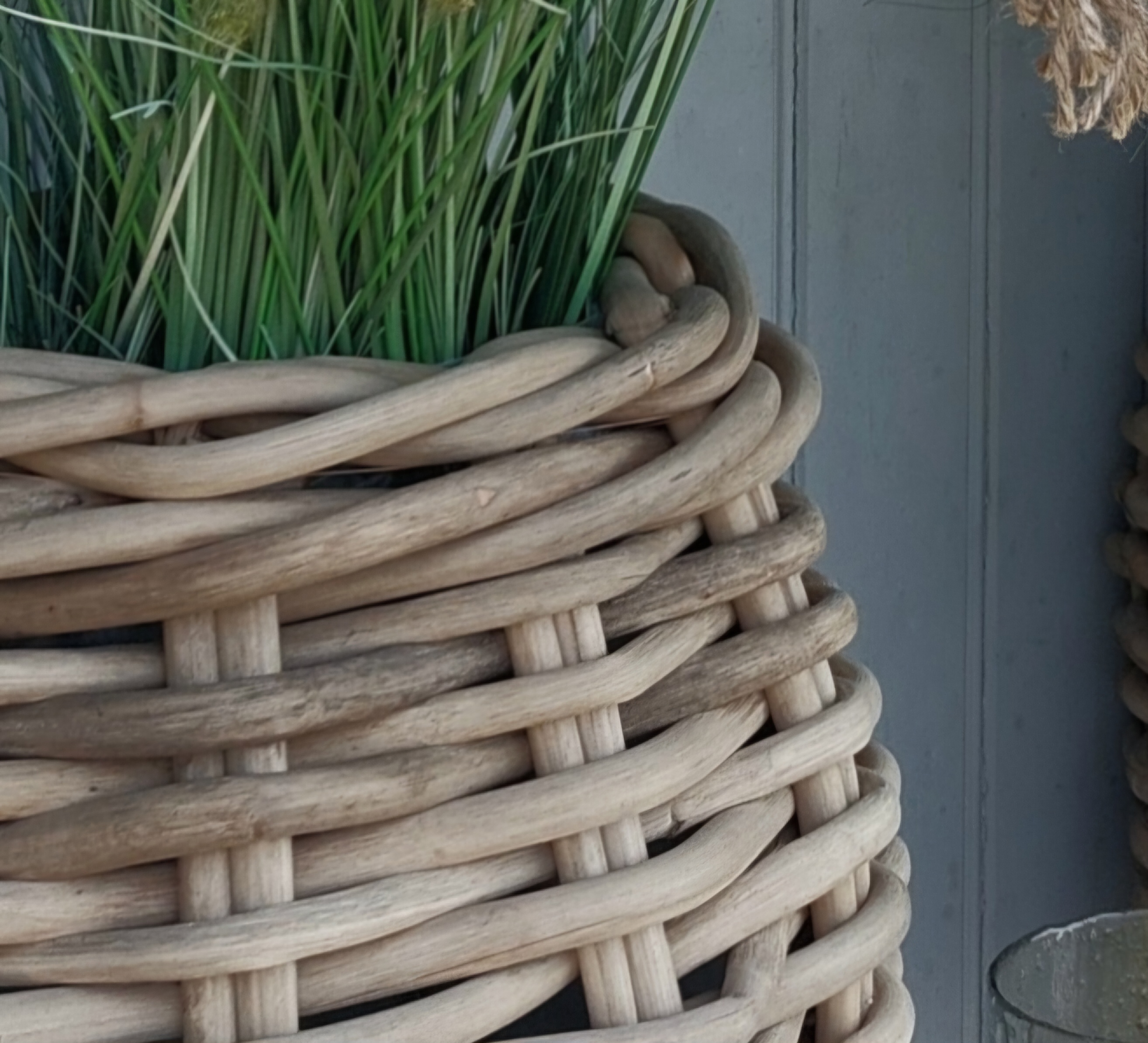 Rotan mand grey