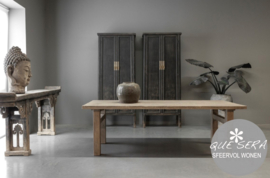Unieke Elm houten eettafel