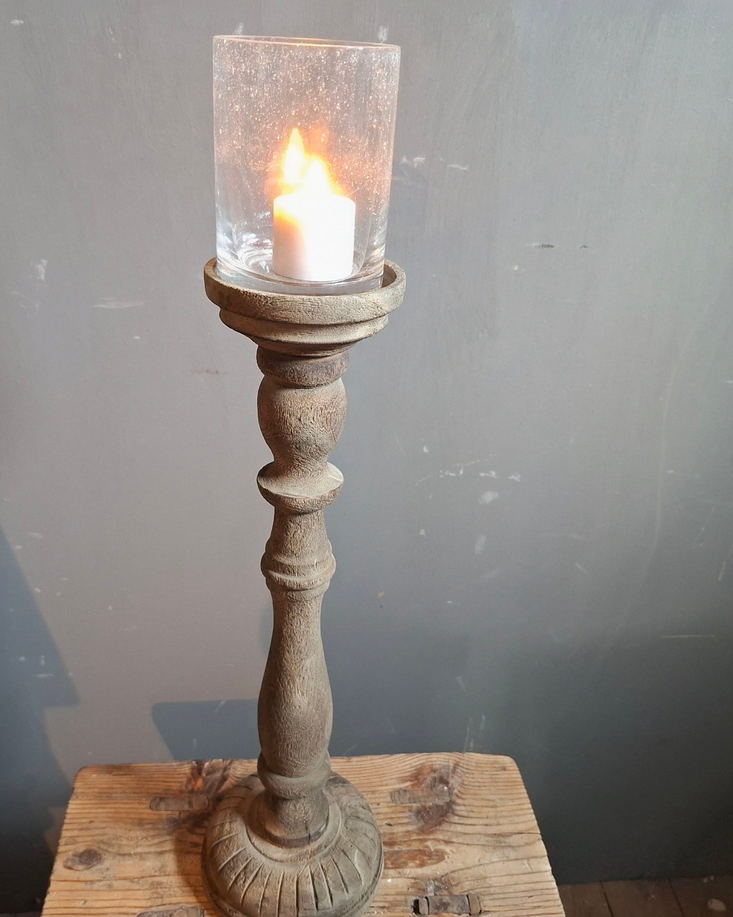 Kandelaar met glas L