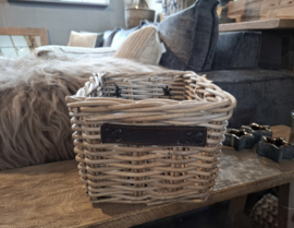 Mand met lederen handvatten