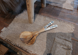 Houten lepel en vork