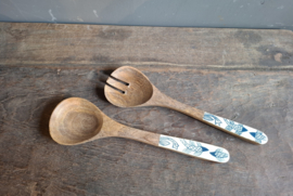 Houten lepel en vork