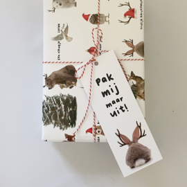 Inpakpapier – Cadeaupapier – Kerst – 20 vellen (42 x 60 cm) + 20 Giftcards – Uniek ontwerp - Kerstboom