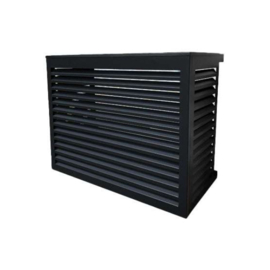 Zwarte beschermkooi voor airco buitenunit 900x450 - 600x680 mm - Small