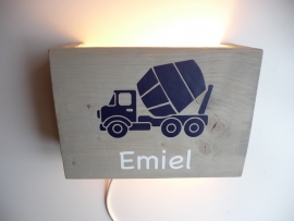 Lamp met naam cementwagen