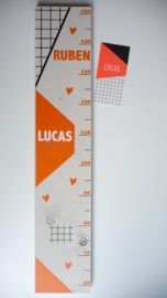 Groeimeter  van geboortekaartje kraamcadeau Lucas