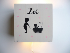 Lamp van het geboortekaartje gepersonaliseerd cadeau Zoe