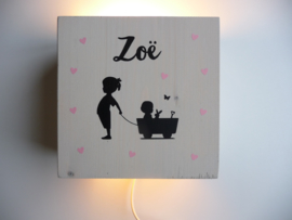 Lamp van het geboortekaartje gepersonaliseerd cadeau Zoe