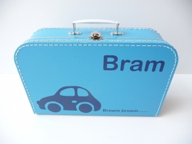 Koffertje met naam auto broem broem