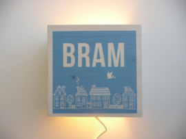 Lamp van het geboortekaartje gepersonaliseerd cadeau Bram
