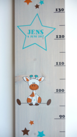 Groeimeter  van geboortekaartje kraamcadeau Jens