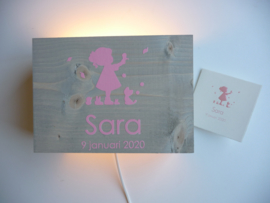 Lamp van het geboortekaartje persoonlijk cadeau