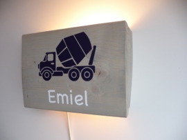 Lamp met naam cementwagen