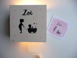 Lamp van het geboortekaartje gepersonaliseerd cadeau Zoe