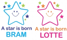 Geboortesticker vrolijke ster