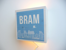 Lamp van het geboortekaartje gepersonaliseerd cadeau Bram