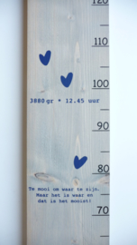 Groeimeter  van geboortekaartje kraamcadeau