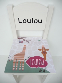 Geboortestoeltje met het geboortekaartje kraamcadeau LouLou