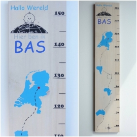 Groeimeter met naam hallo wereld