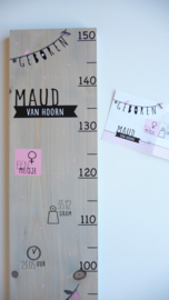 Groeimeter  van geboortekaartje kraamcadeau