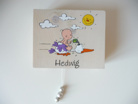 Muziekdoosje voor Hedwig op basis van haar geboortekaartje