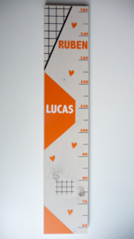 Groeimeter  van geboortekaartje kraamcadeau Lucas