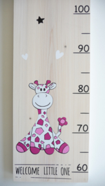 Persoonlijk cadeau babykamer met naam groeimeter van geboortekaartje