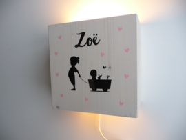 Lamp van het geboortekaartje gepersonaliseerd cadeau Zoe