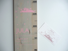 Groeimeter  van geboortekaartje kraamcadeau Juli