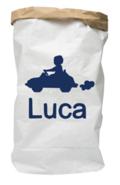Paperbag van geboortekaartje Luca origineel kraamcadeau