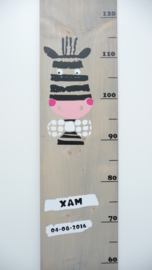 Groeimeter  hout van geboortekaartje kraamcadeau Xam