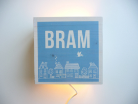 Lamp van het geboortekaartje gepersonaliseerd cadeau Bram