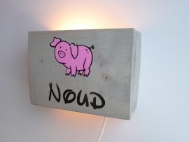 Lamp met naam varken
